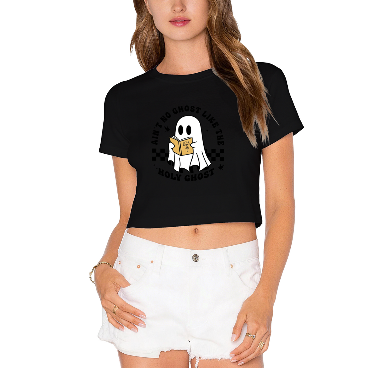 Ain't No Ghost Like The Holy Funny Cropped T?Shirt product image 9