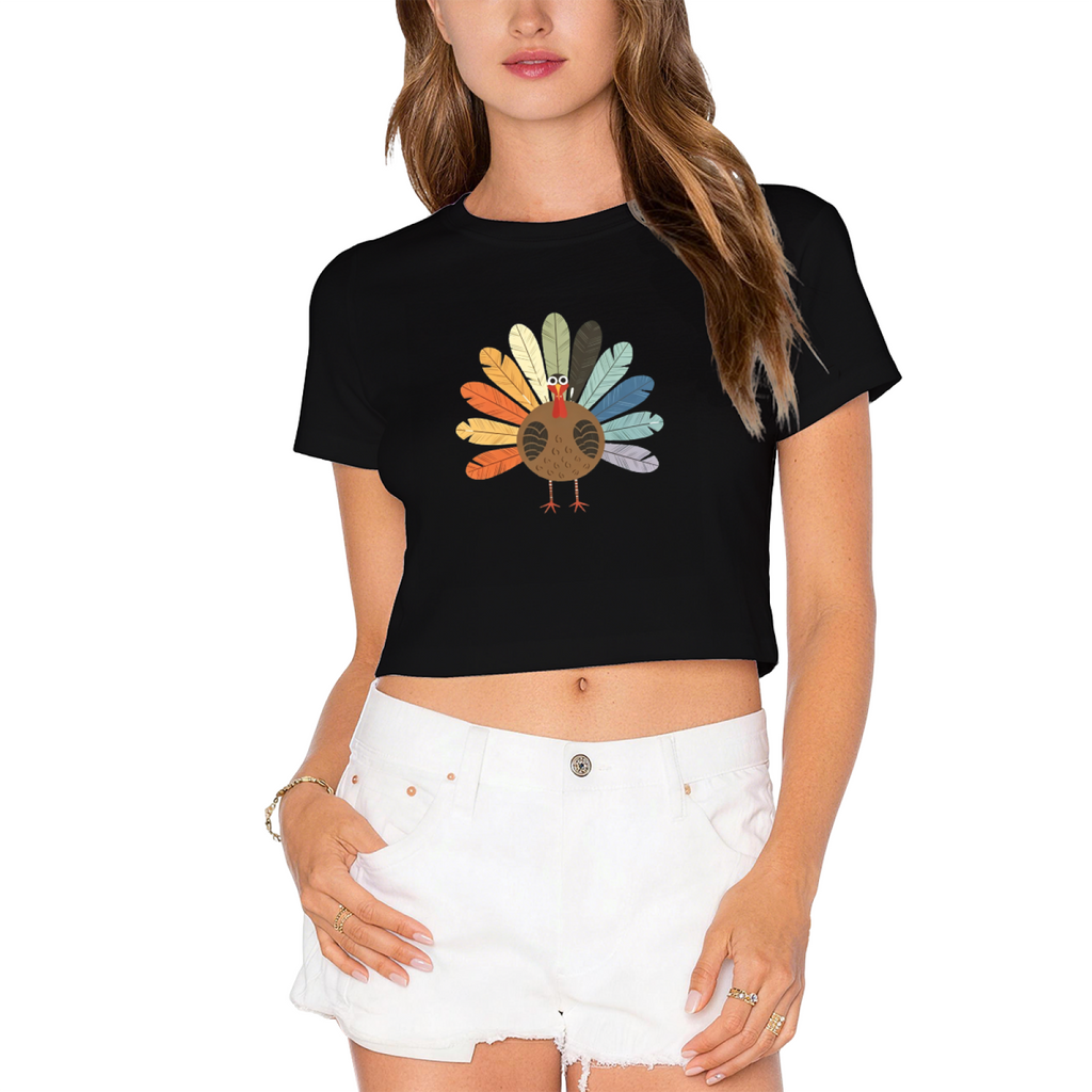 Boho Colorful Feather Turkey Minimal Thanksgiving Fall Crop product image 9