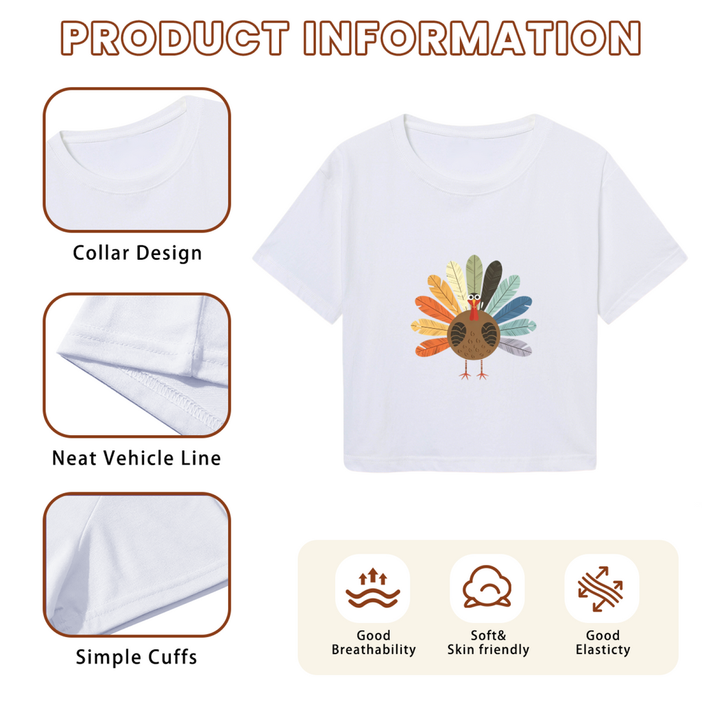 Boho Colorful Feather Turkey Minimal Thanksgiving Fall Crop product image 6