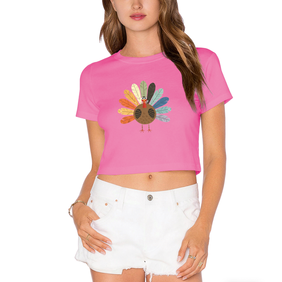 Boho Colorful Feather Turkey Minimal Thanksgiving Fall Crop product image 11