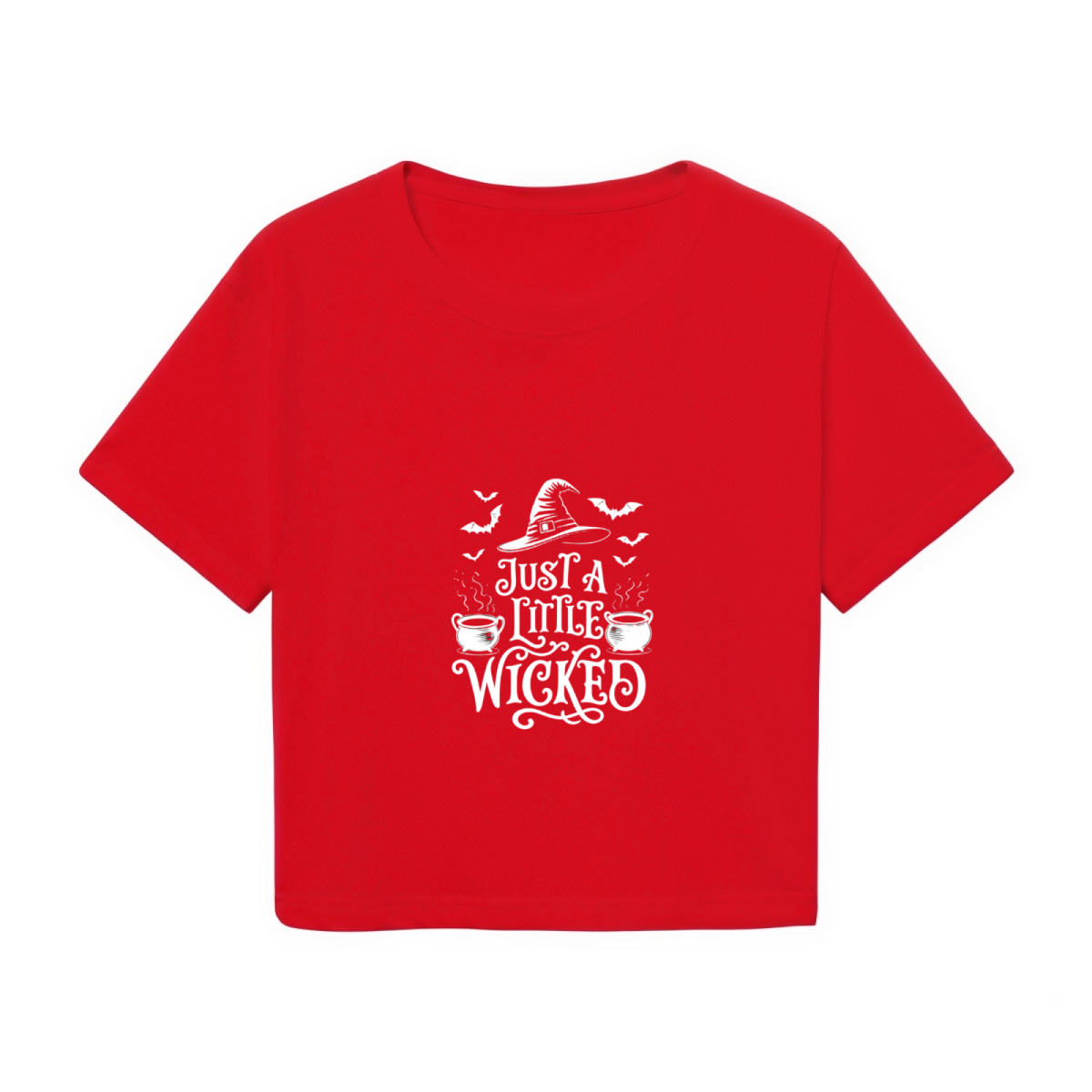 Just A Little Wicked Witch Halloween Spooky Cropped T?Shirt product image 2