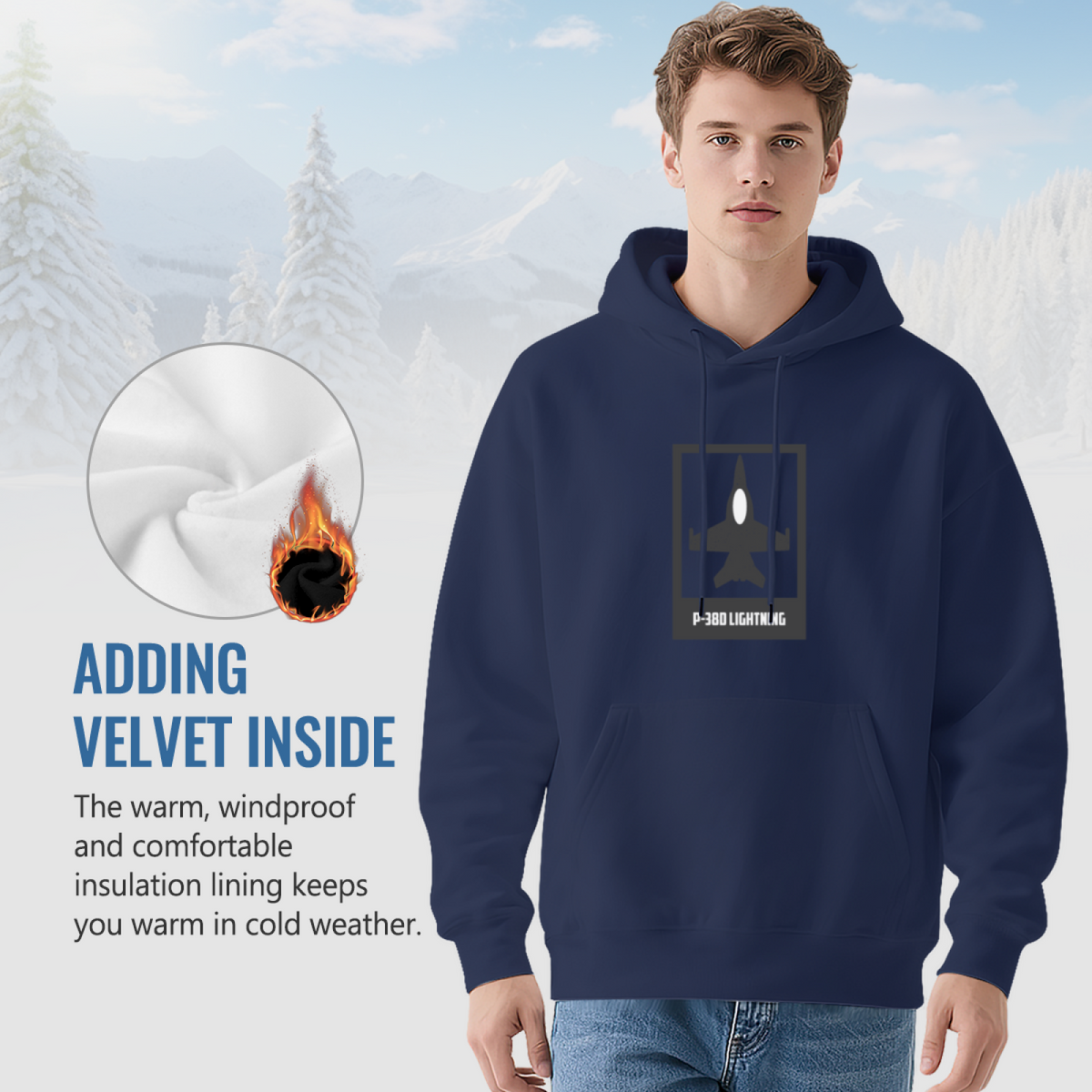 Cool Graphic Hoodie - P-38 Lightning Aircraft product image 7