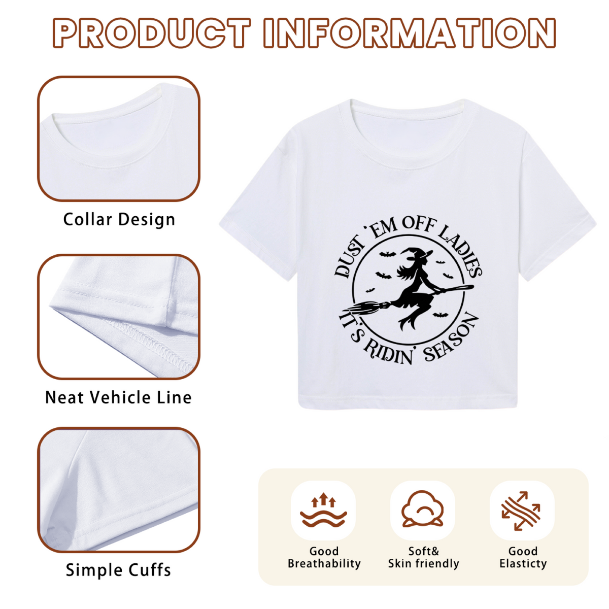 Witch Ridin Season Halloween Graphic Crop Top product image 6