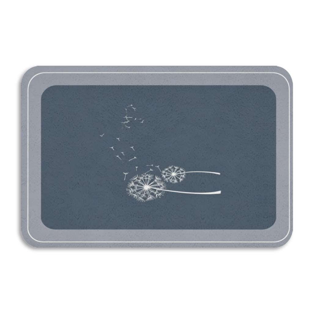 Dandelion Seed Floating Silhouette Diatomite Bath Mat