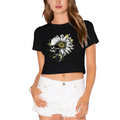 Skull Daisy Spooky Halloween Art Crop Top product image 1