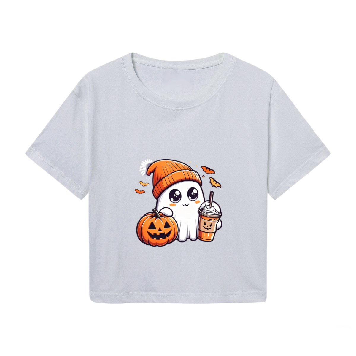Cozy Coffee?Loving Ghost Pumpkin Fall Halloween Cute Crop product image 2