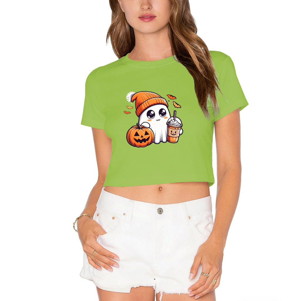 Cozy Coffee?Loving Ghost Pumpkin Fall Halloween Cute Crop product image 13