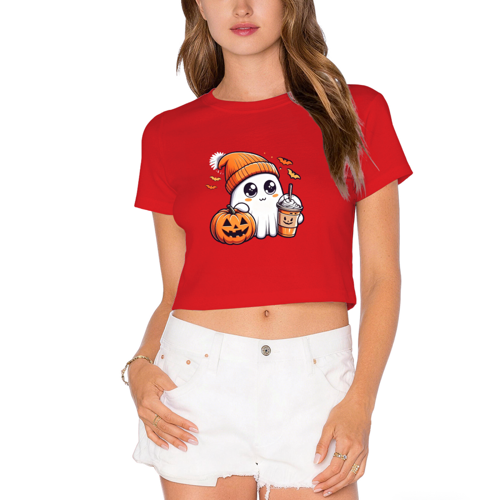 Cozy Coffee?Loving Ghost Pumpkin Fall Halloween Cute Crop product image 11