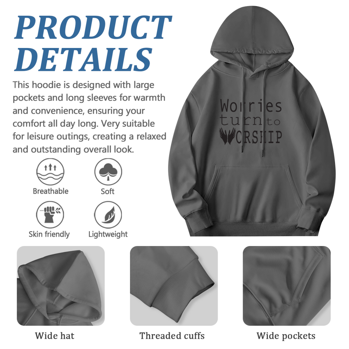 Cool Graphic Hoodie - Worship & Faith product image 6