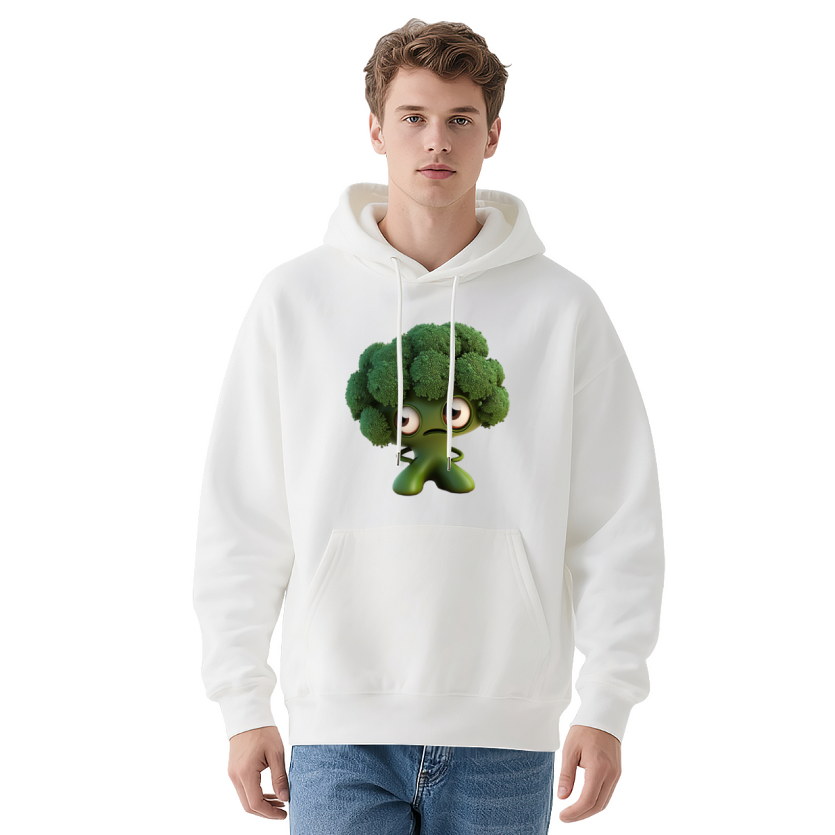 Stylish Pullover Hoodie - Funny Broccoli Character product image 1