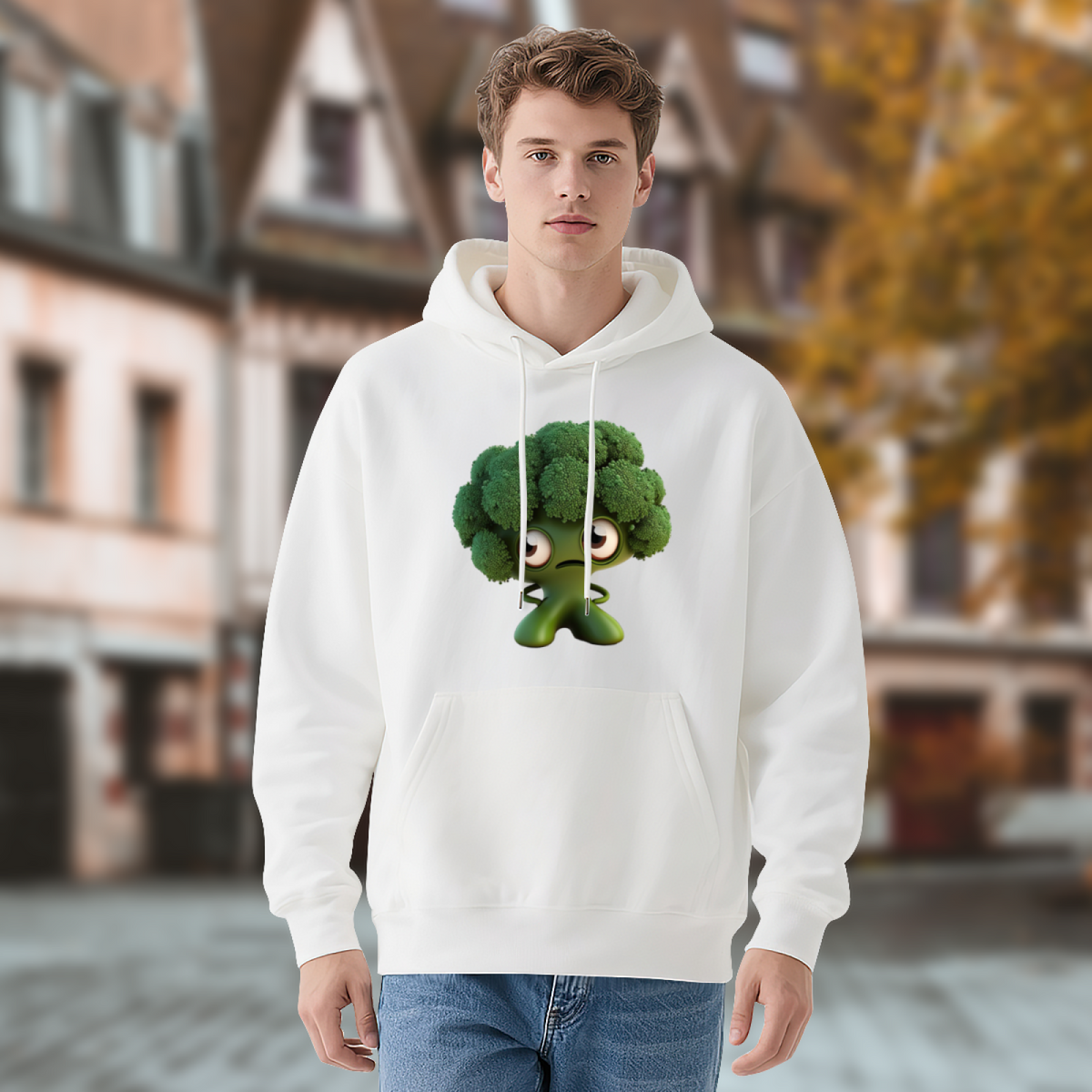 Stylish Pullover Hoodie - Funny Broccoli Character product image 4