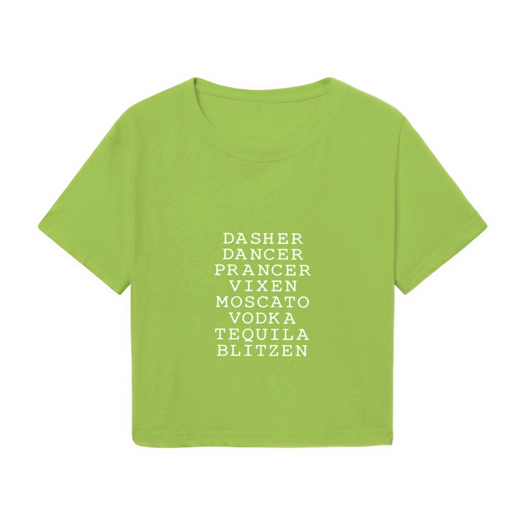 Reindeer & Cocktail Drinks Funny Christmas Party Crop Tee product image 2