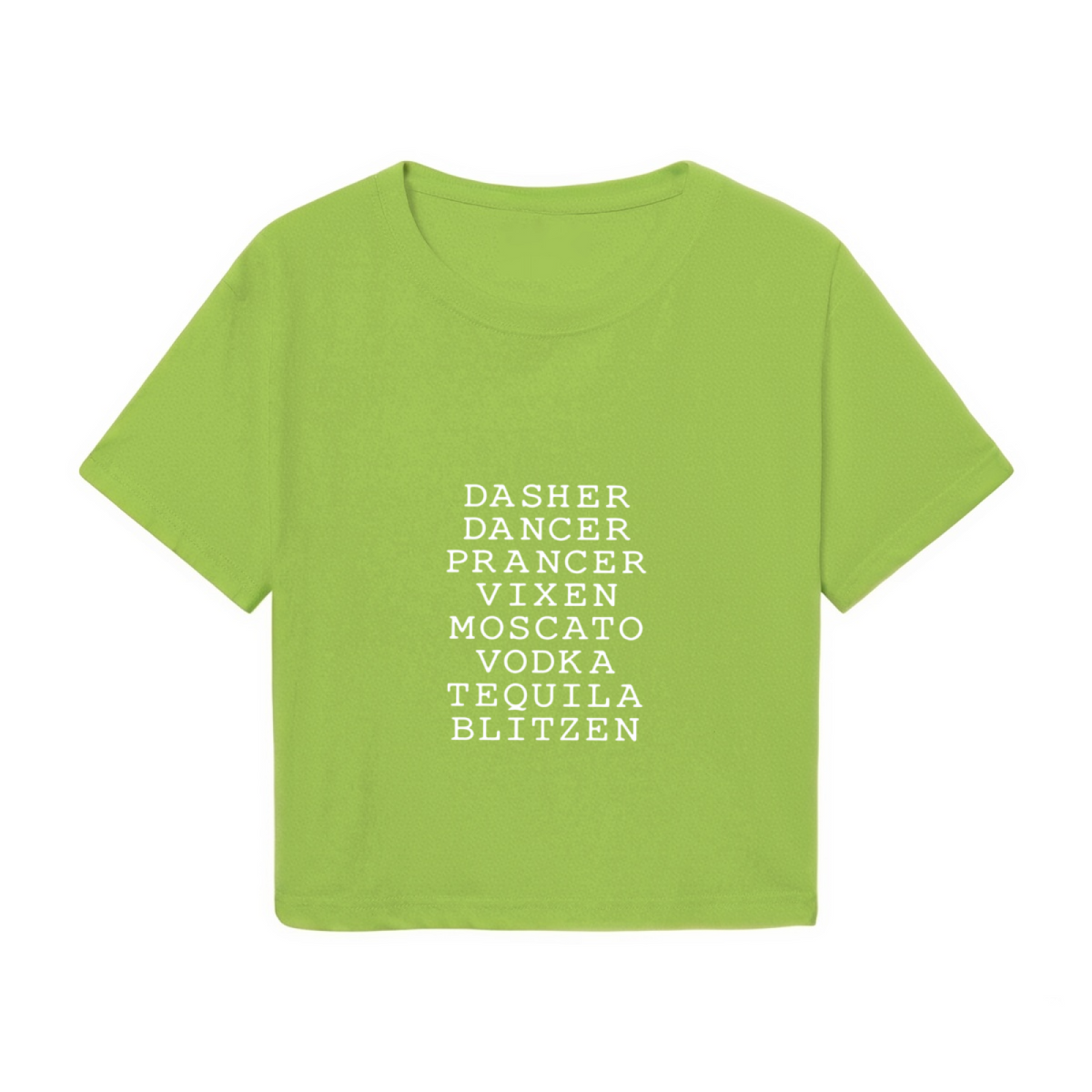 Reindeer & Cocktail Drinks Funny Christmas Party Crop Tee product image 2