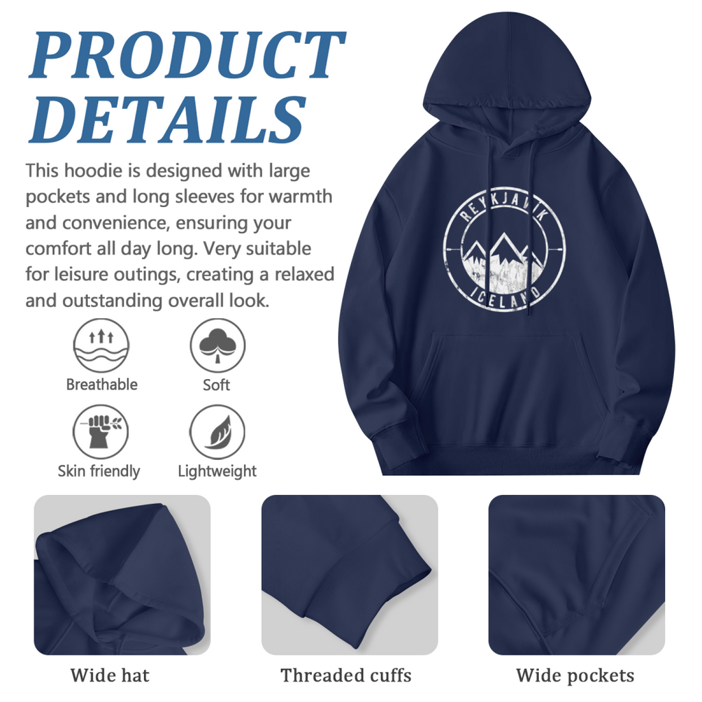 Premium Graphic Hoodie - Reykjavik Iceland product image 6