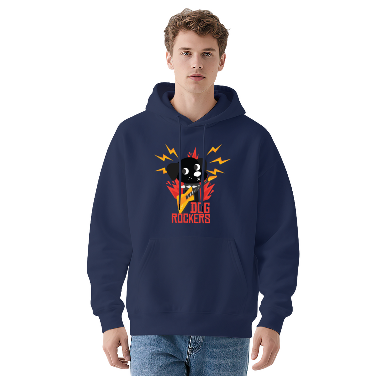 Trendy Hooded Sweatshirt - Rock & Roll Skull product image 10
