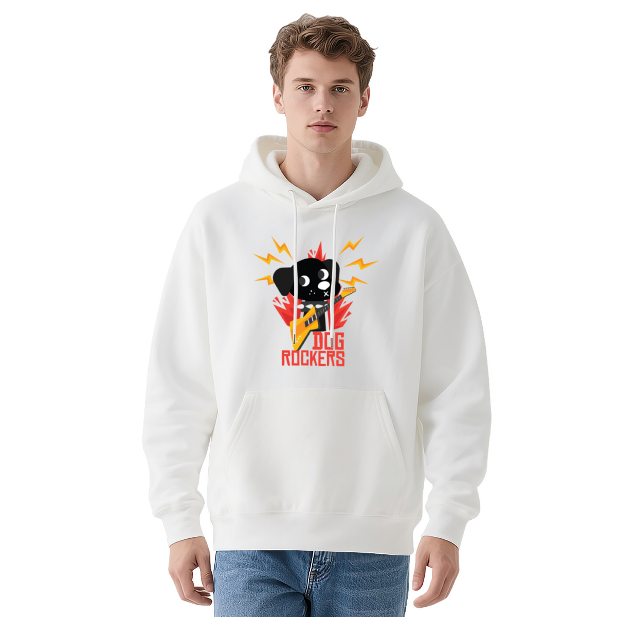 Trendy Hooded Sweatshirt - Rock & Roll Skull product image 1