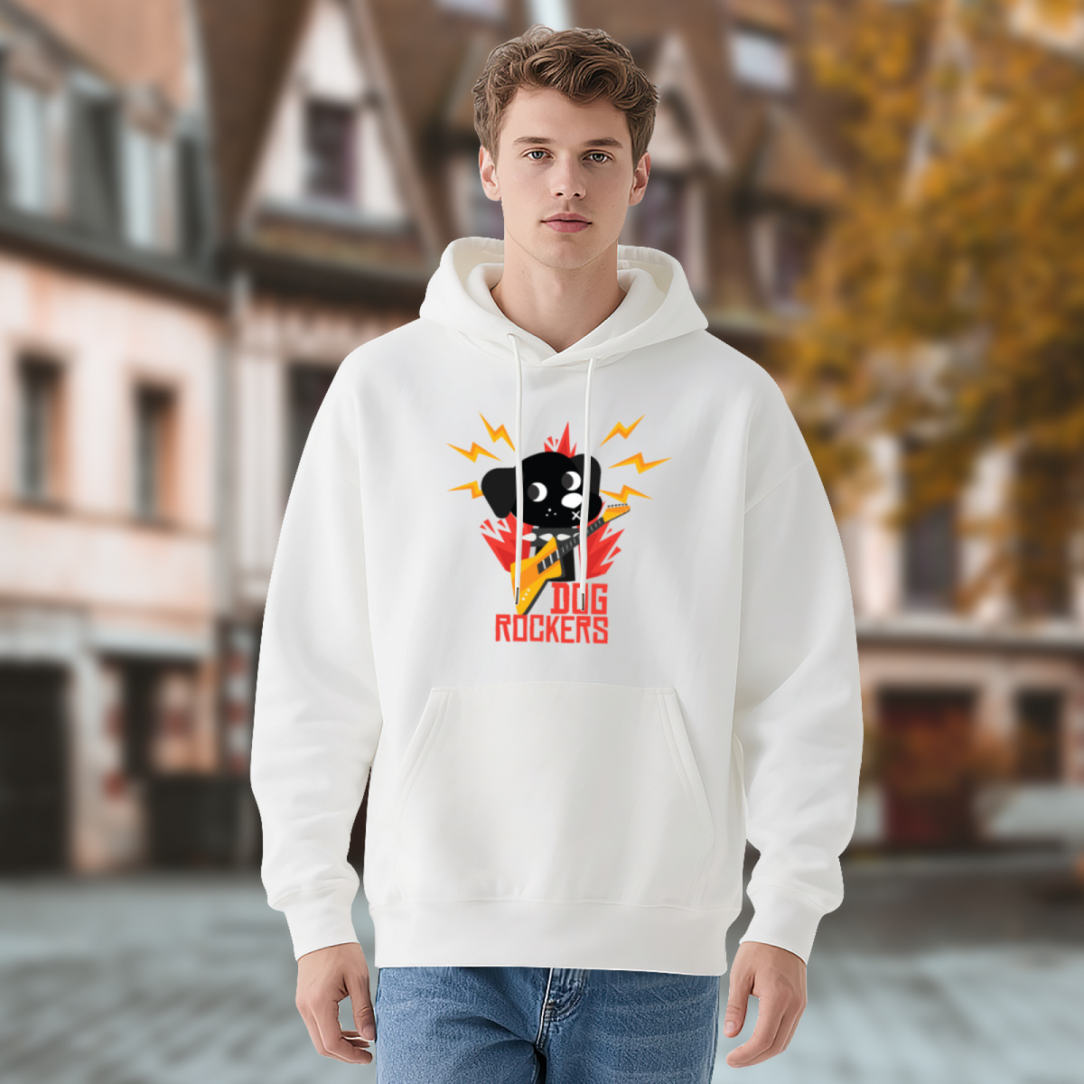 Trendy Hooded Sweatshirt - Rock & Roll Skull product image 4