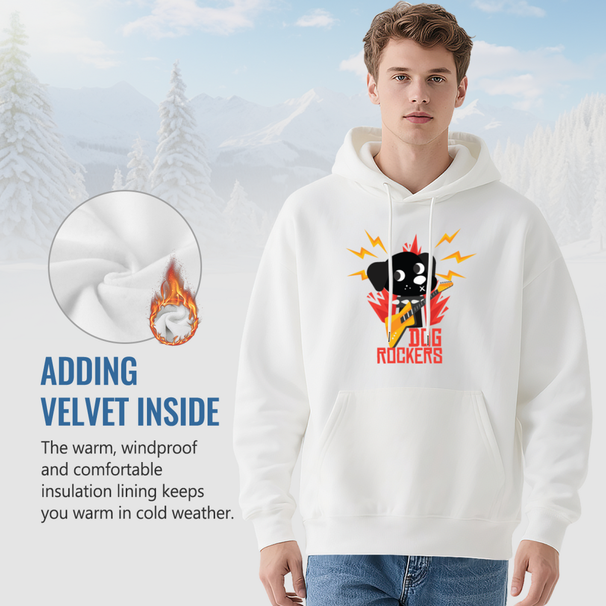 Trendy Hooded Sweatshirt - Rock & Roll Skull product image 7