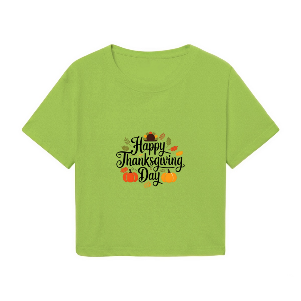 Happy Thanksgiving Day Pumpkin Fall Vibes Cropped Tee product image 2