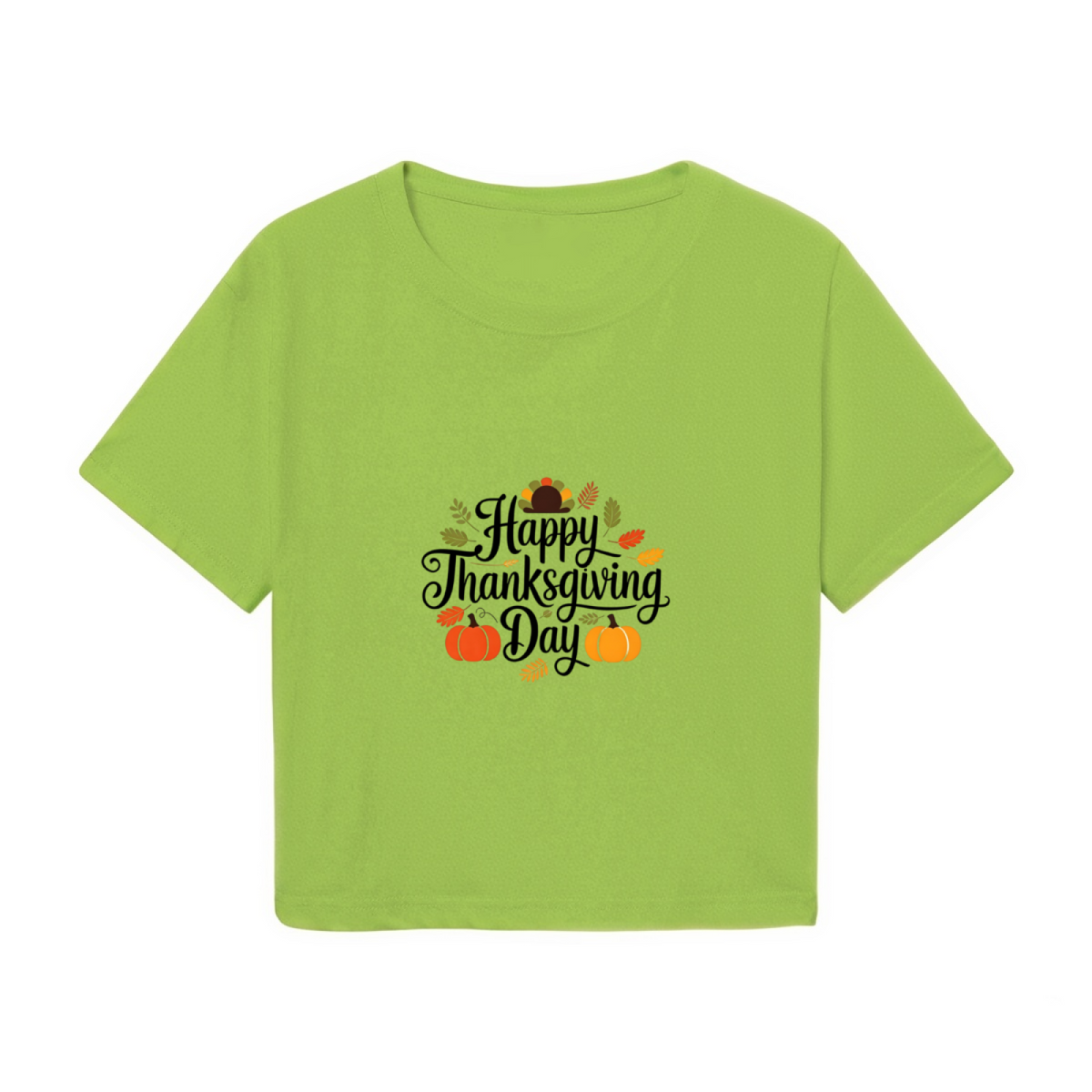 Happy Thanksgiving Day Pumpkin Fall Vibes Cropped Tee product image 2