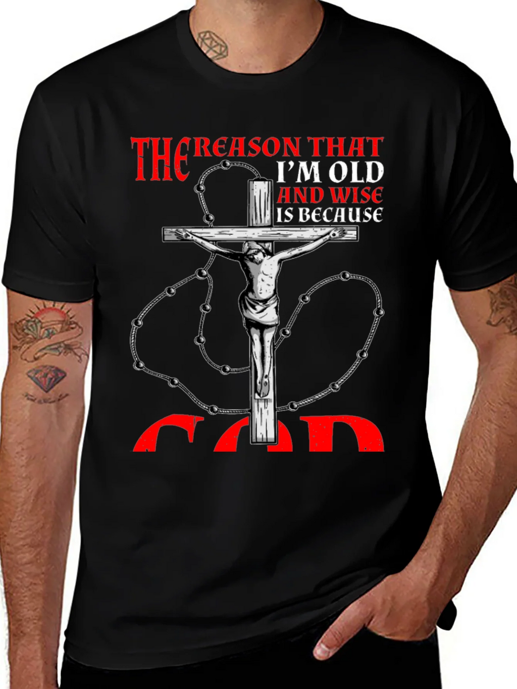 Reason Im Old and Wise Black T-Shirt product image 1