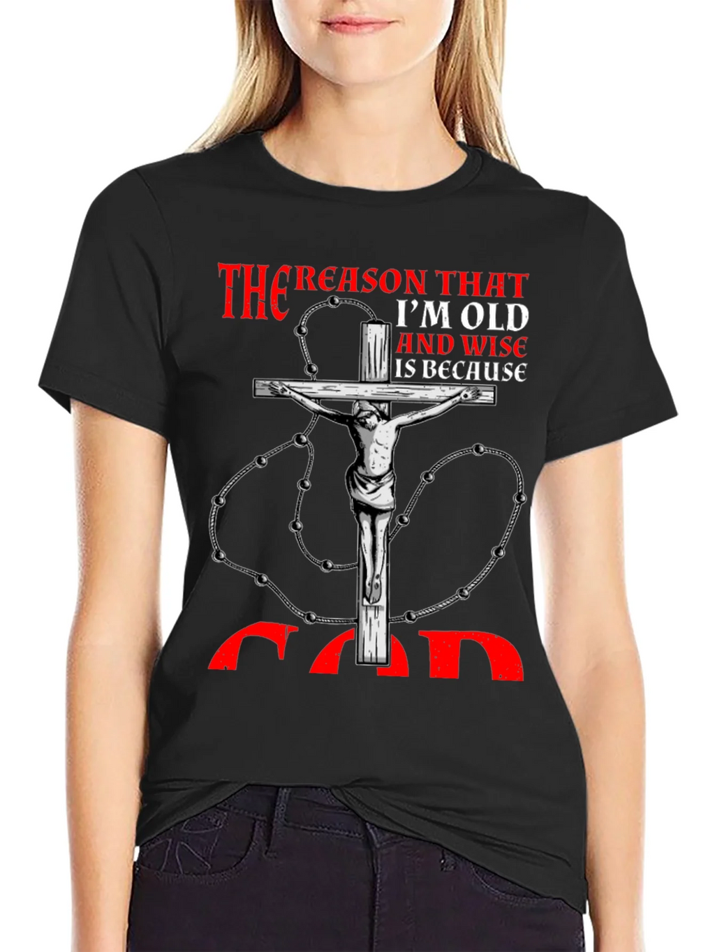 Reason Im Old and Wise Black T-Shirt product image 2