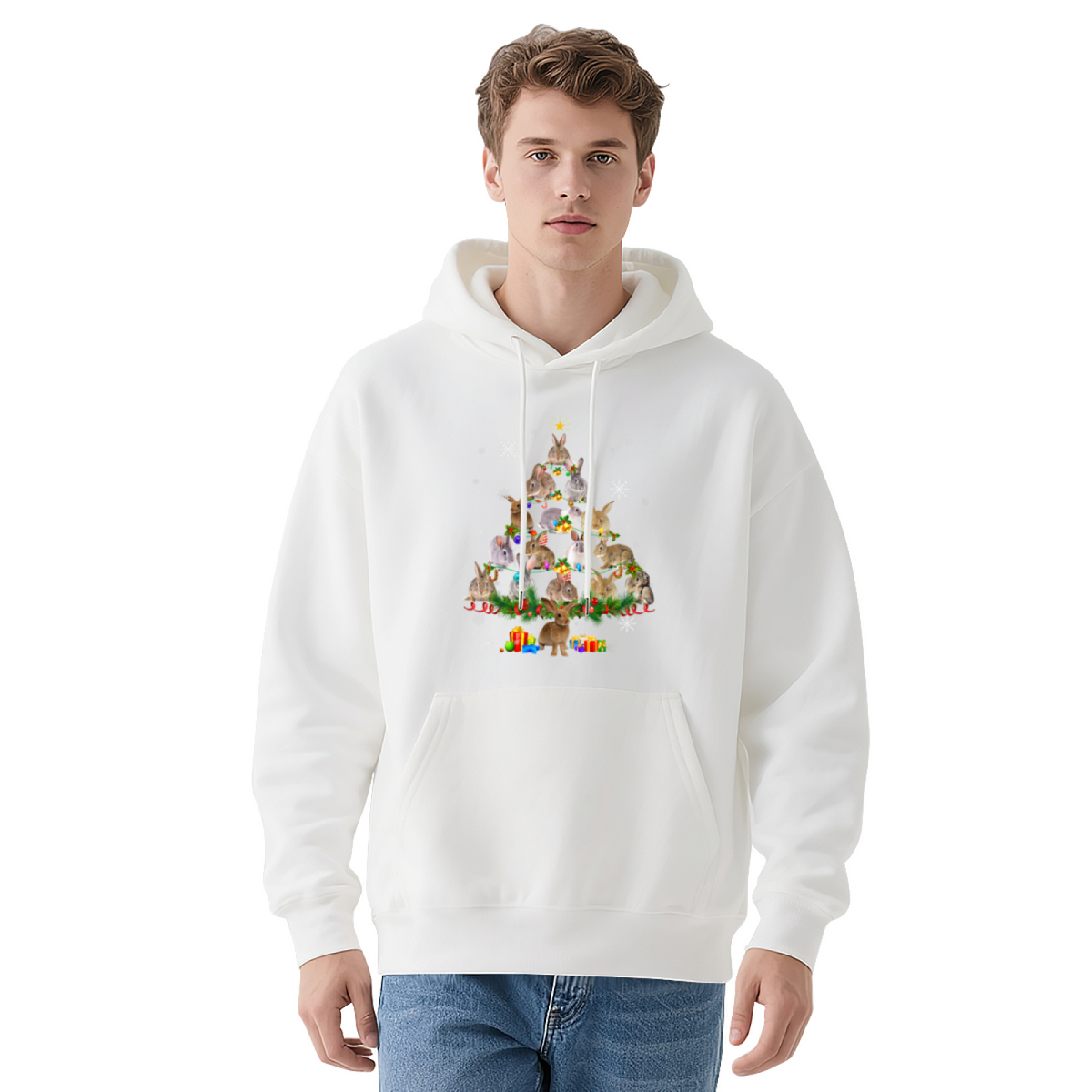 Stylish Pullover Hoodie - Christmas Bunny Tree product image 10