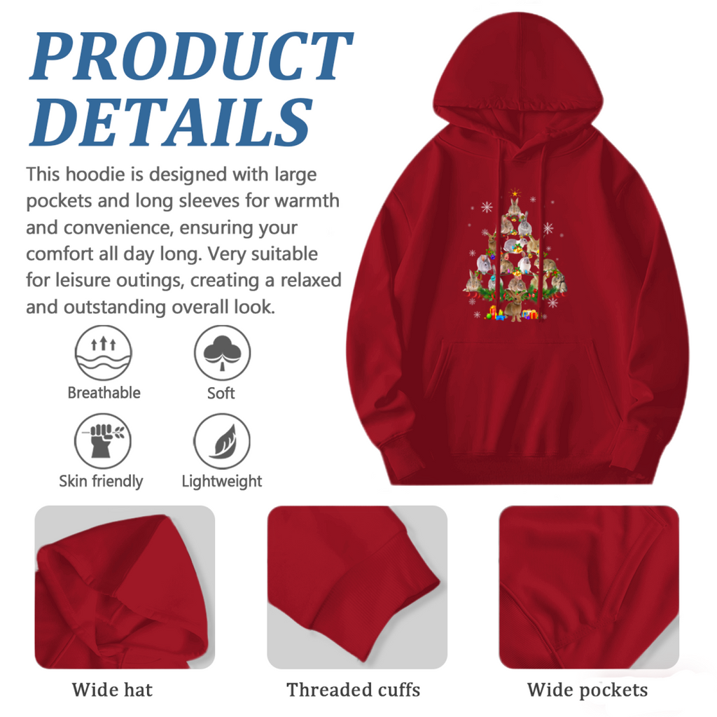 Stylish Pullover Hoodie - Christmas Bunny Tree product image 6
