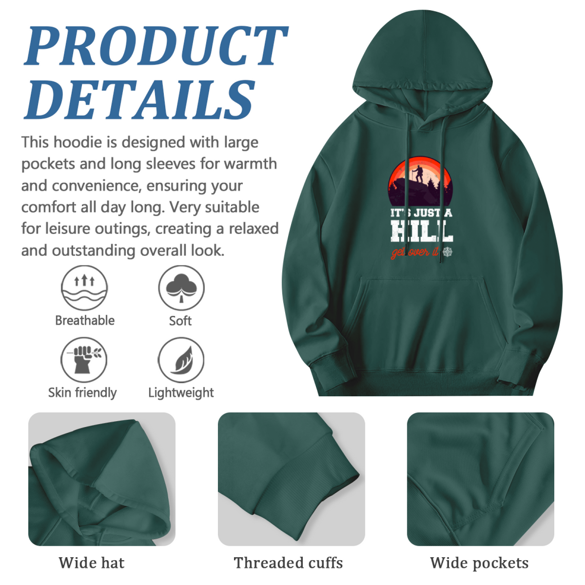 Trendy Hooded Sweatshirt - Hiking Adventure product image 6