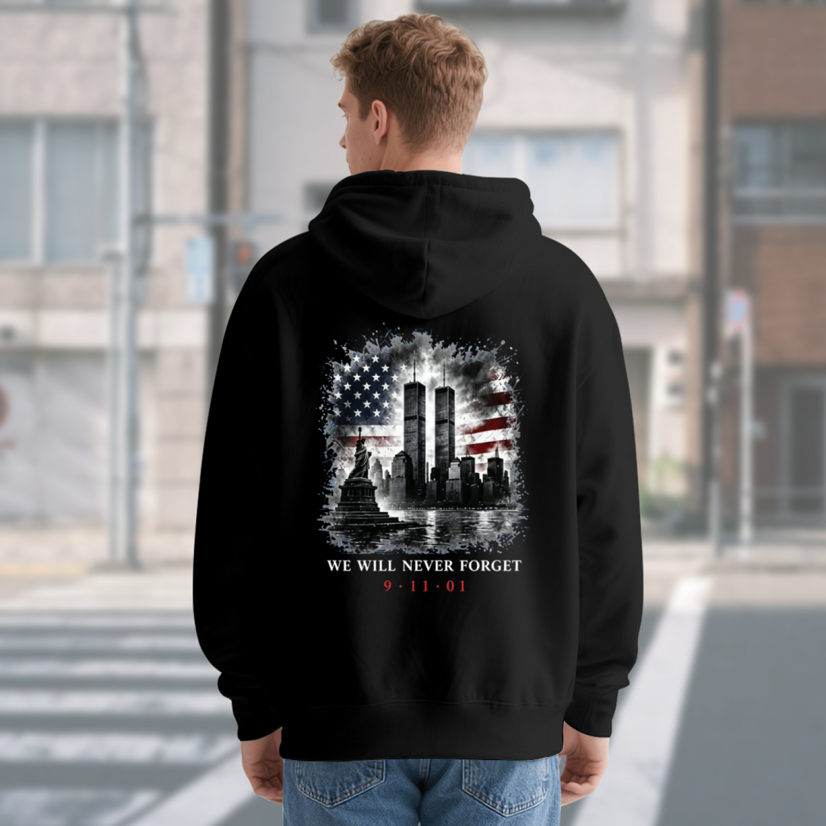 We Will Never Forget 9?11?01 Double?Sided Print Hoodie product image 3