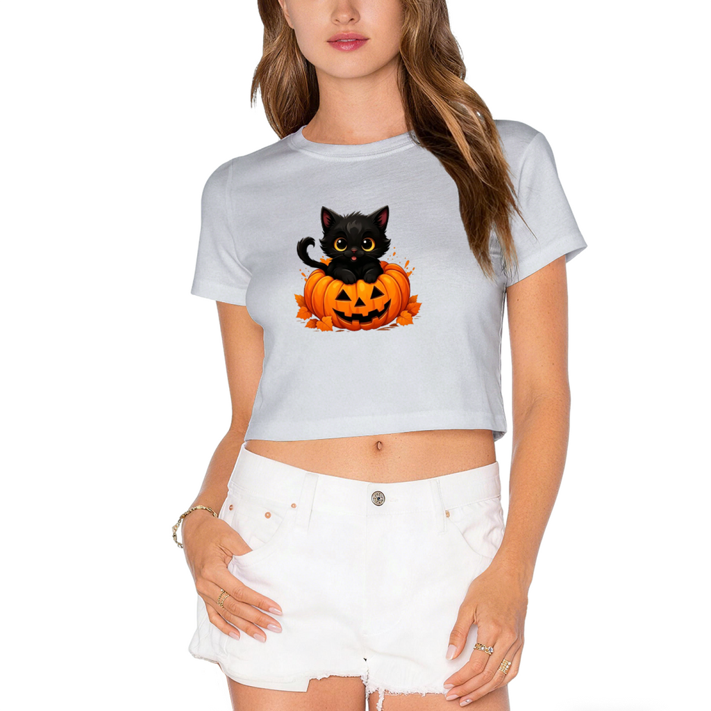 Cute Black Cat Inside Jack?O?Lantern Pumpkin Halloween Crop product image 13