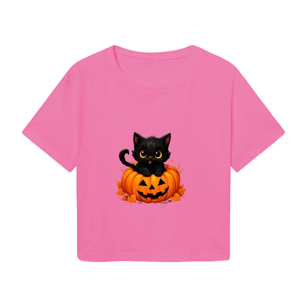 Cute Black Cat Inside Jack?O?Lantern Pumpkin Halloween Crop product image 2