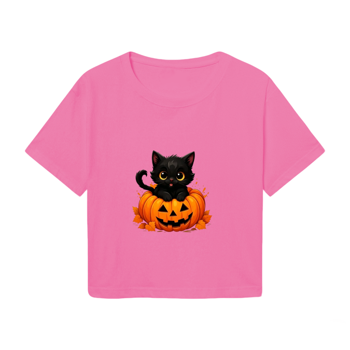 Cute Black Cat Inside Jack?O?Lantern Pumpkin Halloween Crop product image 2
