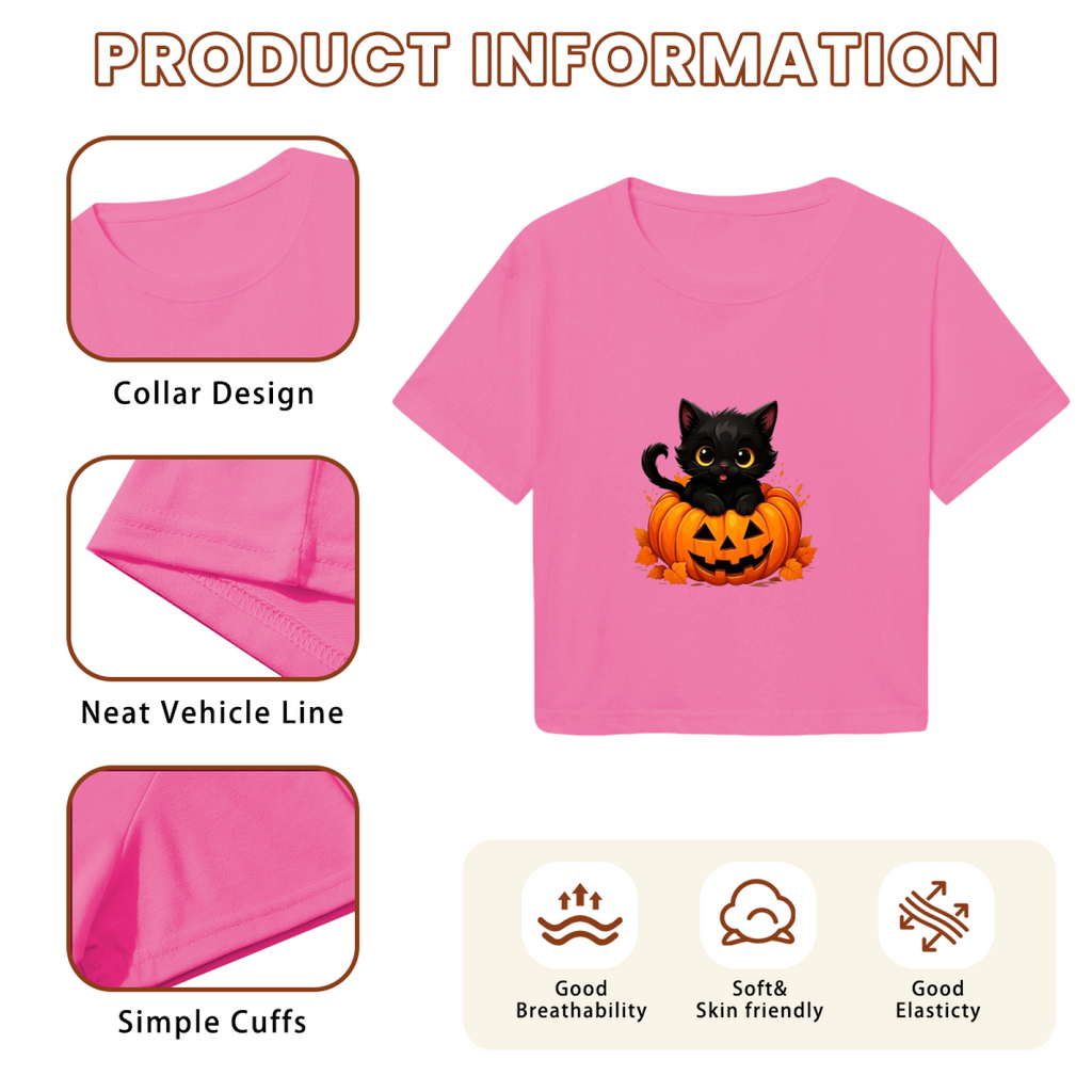 Cute Black Cat Inside Jack?O?Lantern Pumpkin Halloween Crop product image 6