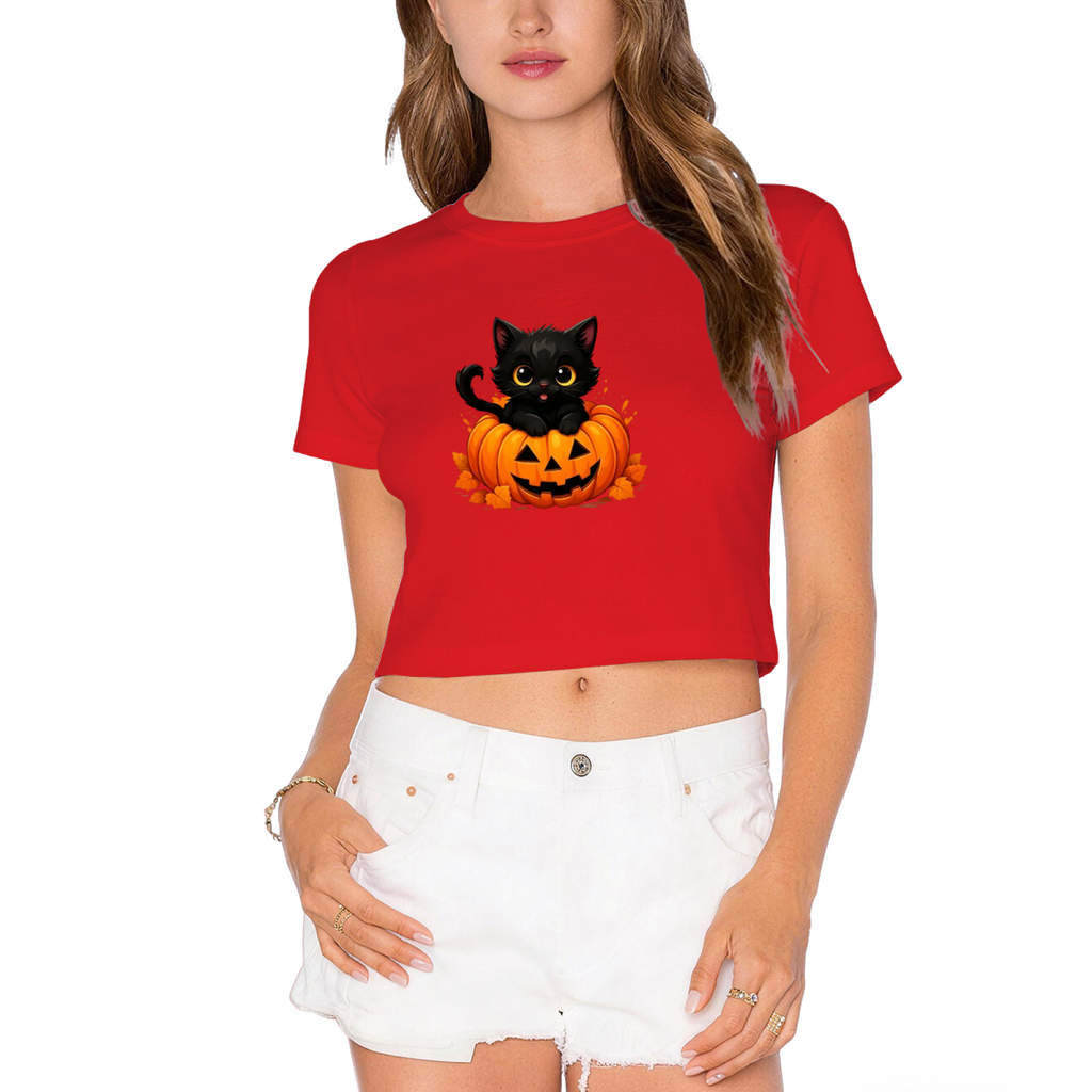Cute Black Cat Inside Jack?O?Lantern Pumpkin Halloween Crop product image 11