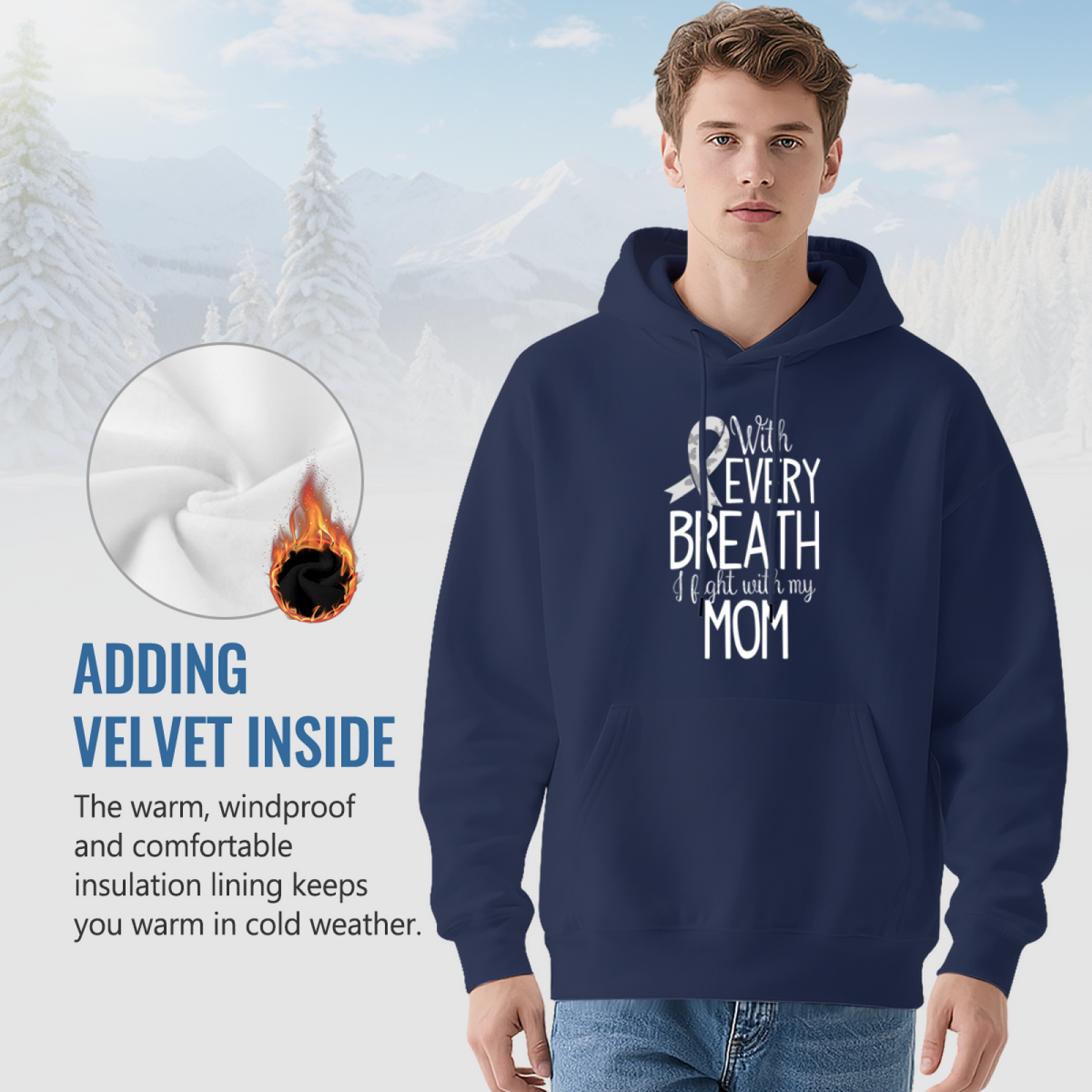 Premium Graphic Hoodie - Cancer Awareness product image 7