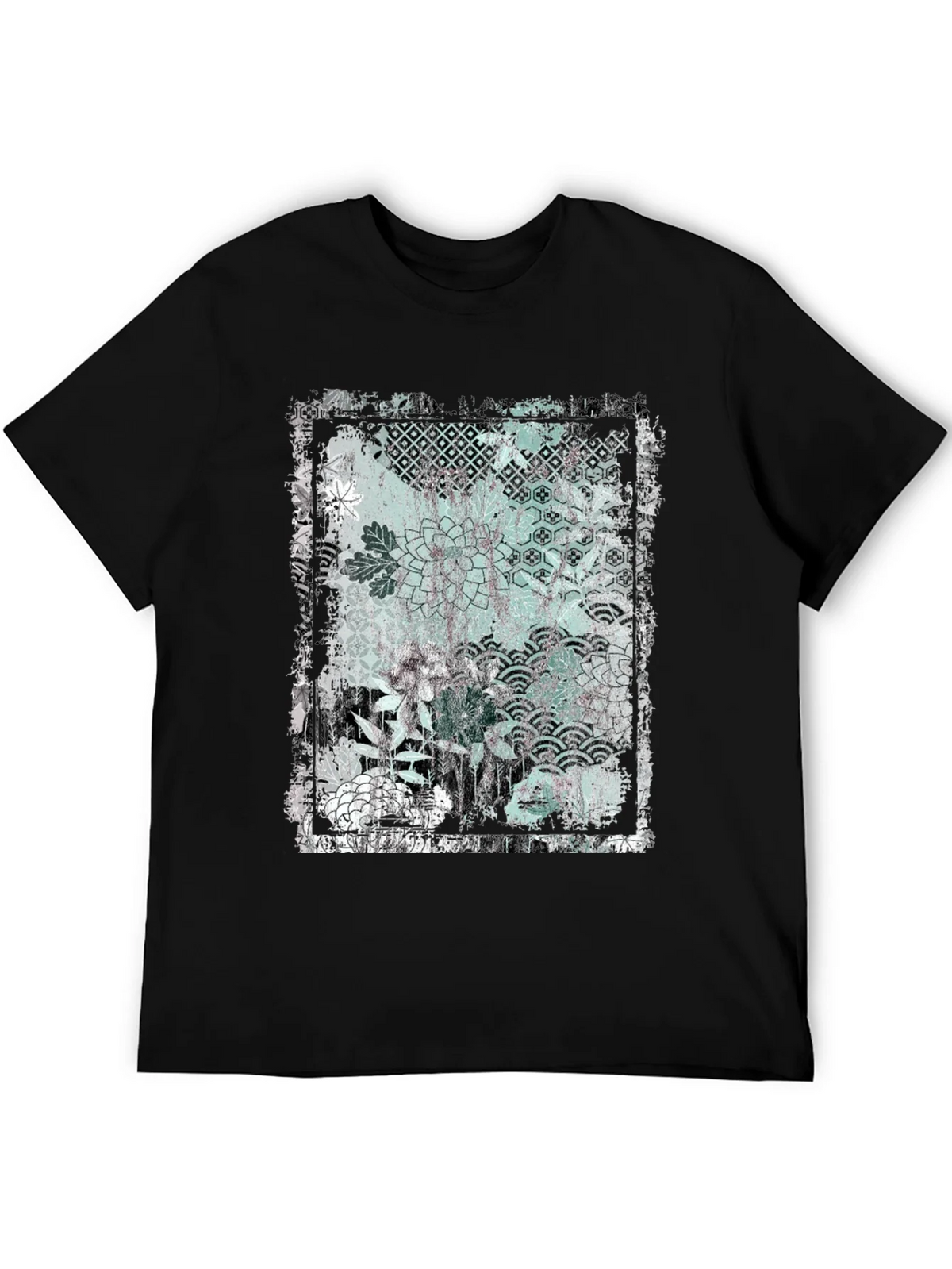 Distressed Floral Graphic Black T-Shirt product image 5