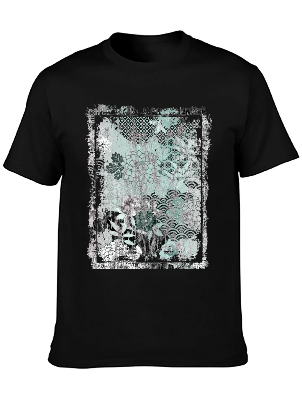 Distressed Floral Graphic Black T-Shirt product image 3