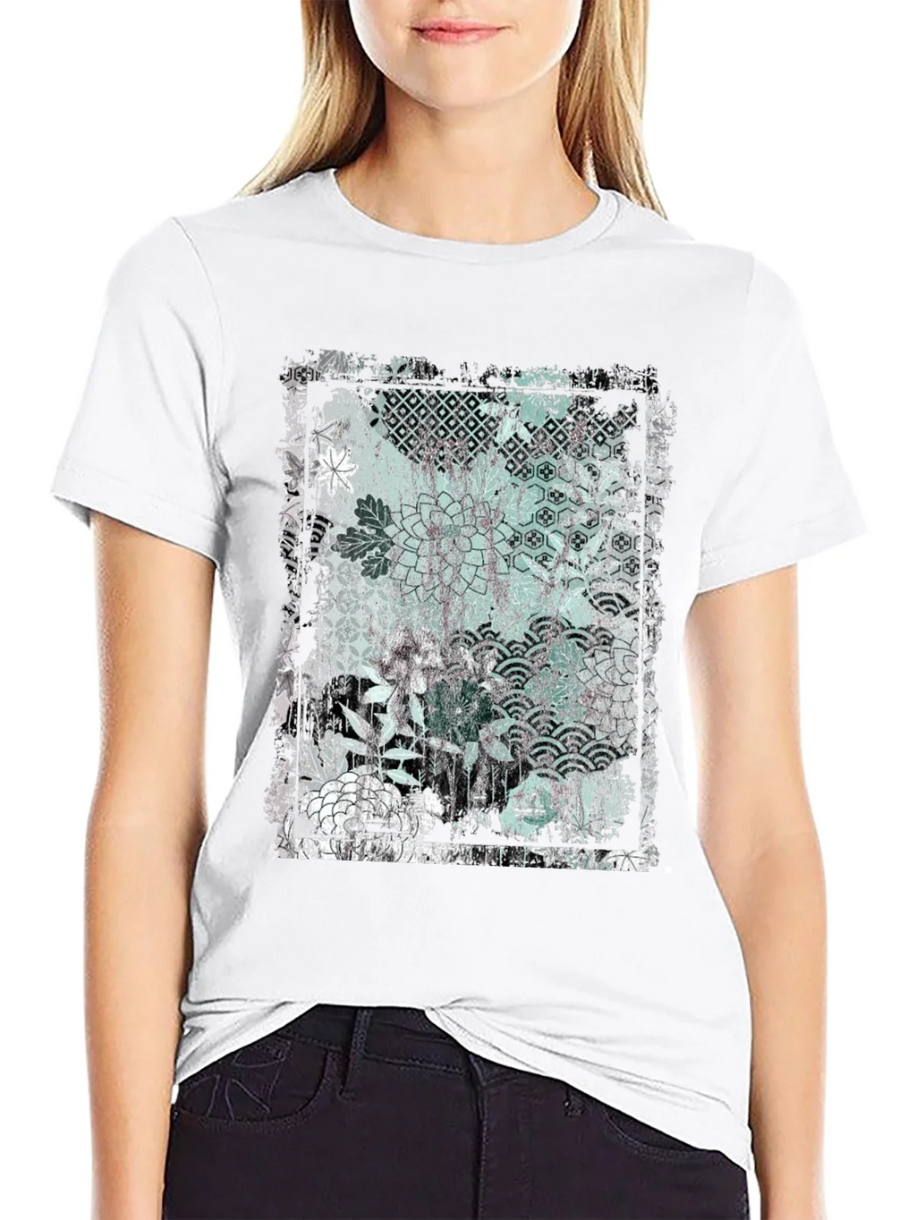 Distressed Floral Graphic Black T-Shirt product image 8
