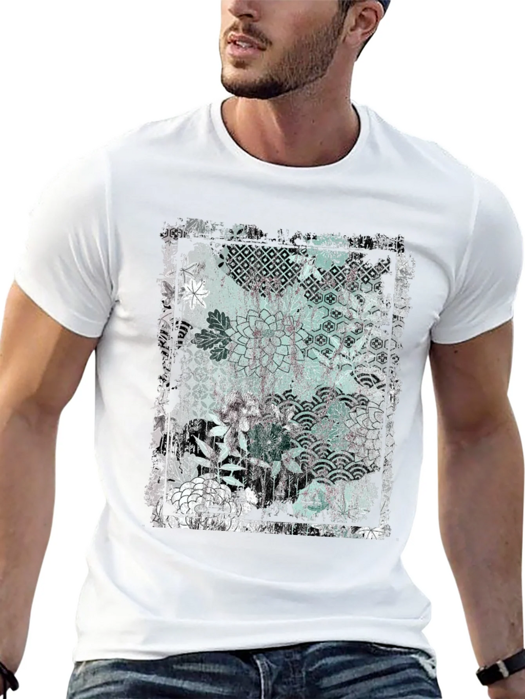 Distressed Floral Graphic Black T-Shirt product image 12