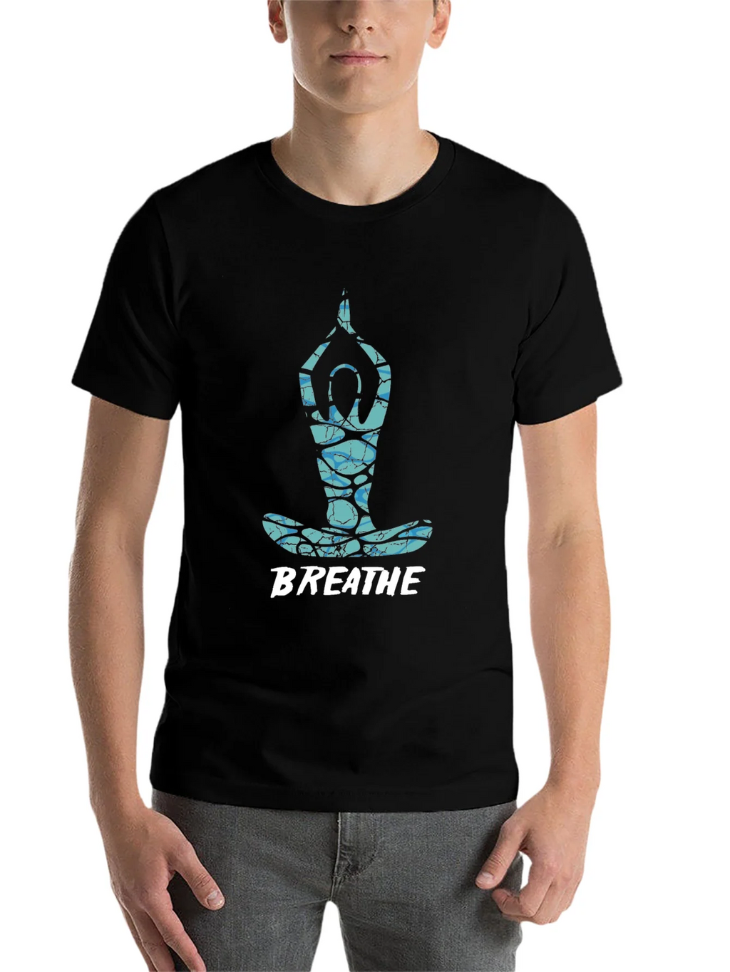Breathe Yoga Pose Graphic Tee - Black product image 4