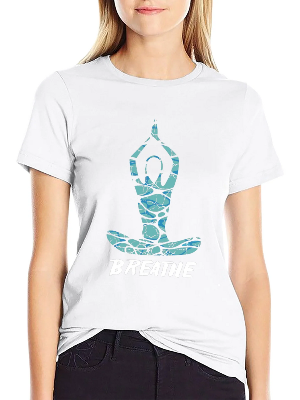 Breathe Yoga Pose Graphic Tee - Black product image 8