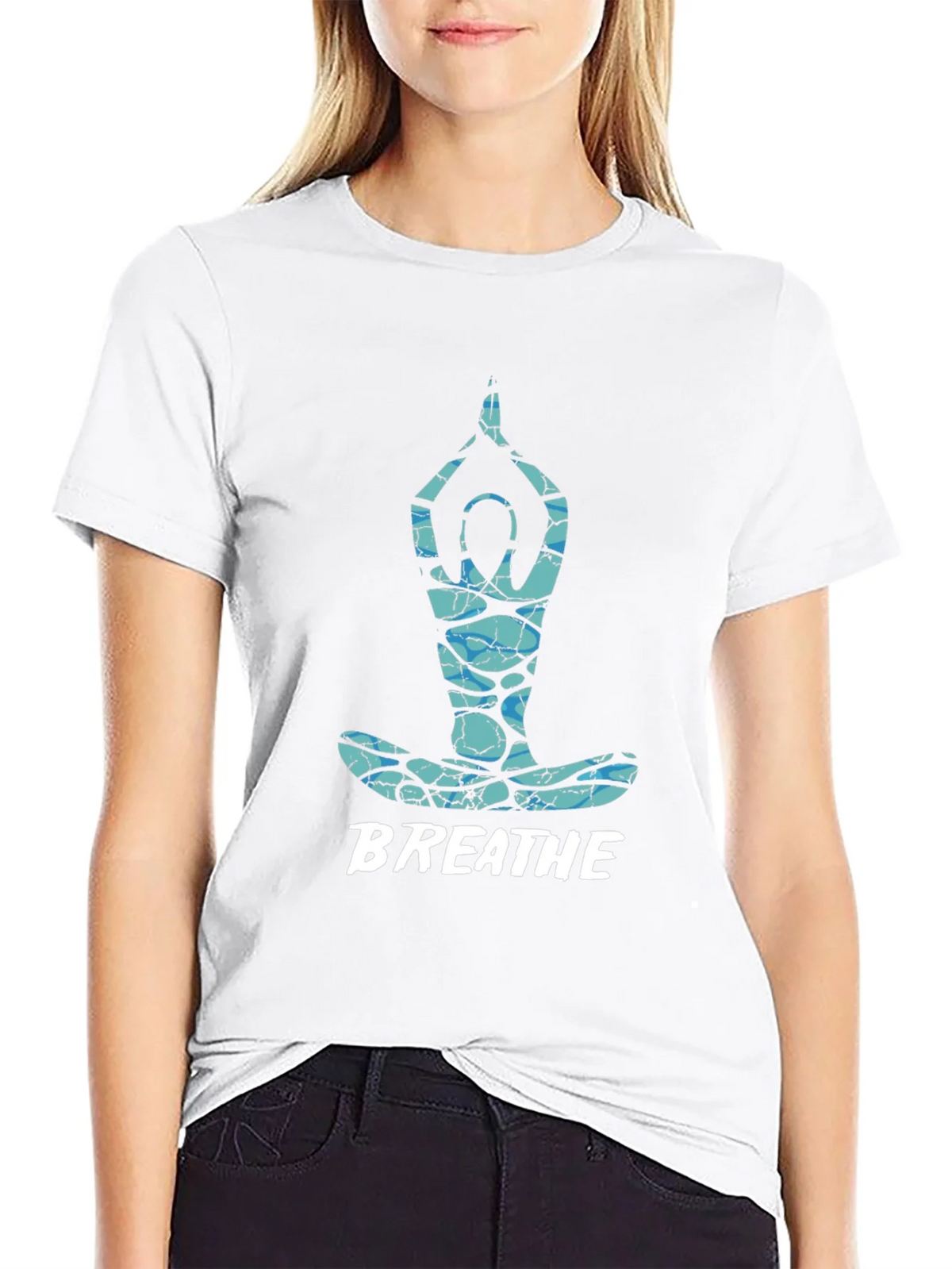 Breathe Yoga Pose Graphic Tee - Black product image 8