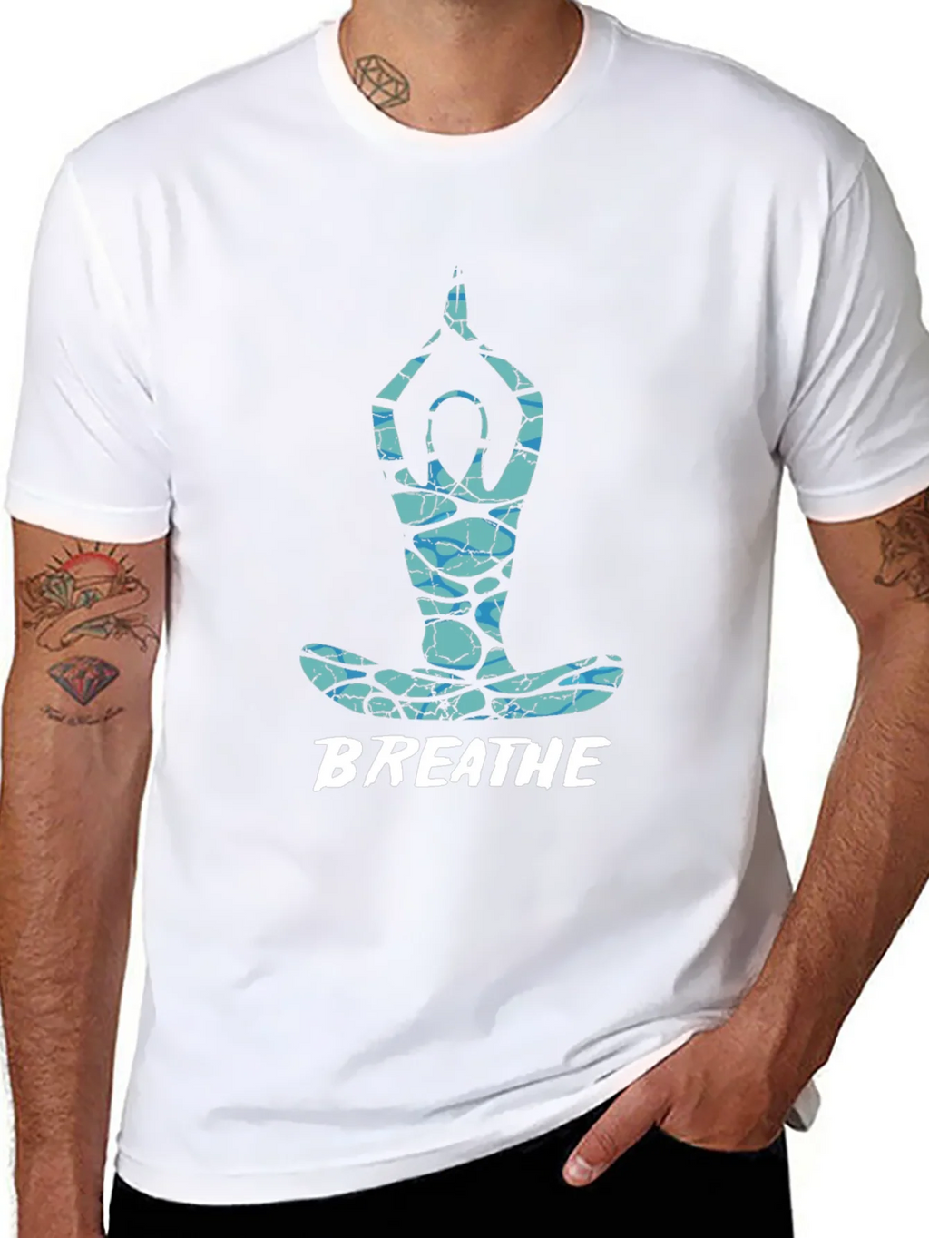 Breathe Yoga Pose Graphic Tee - Black product image 7