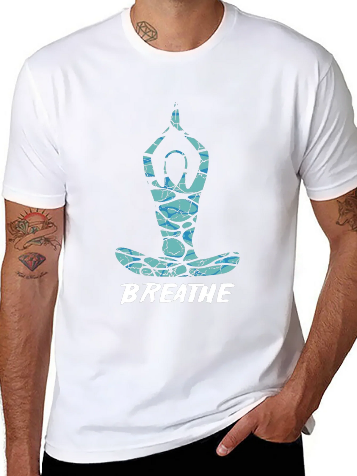Breathe Yoga Pose Graphic Tee - Black product image 7