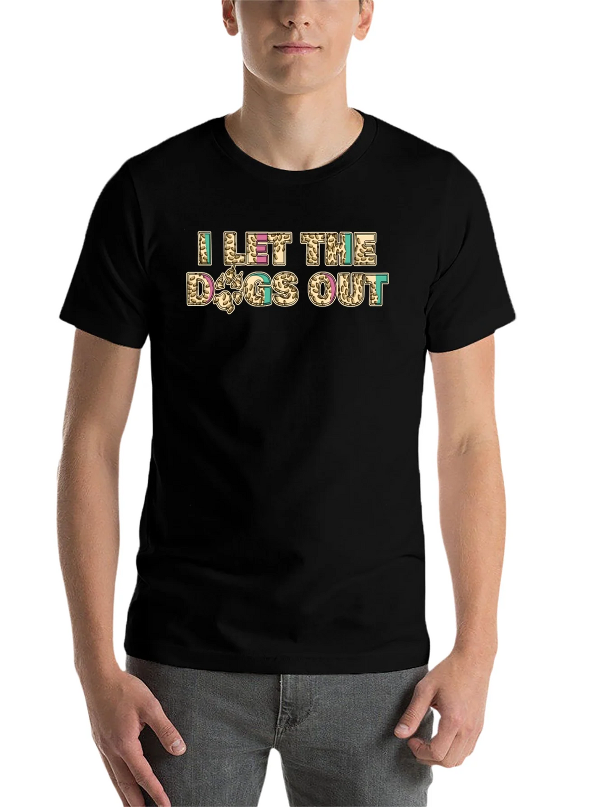 I Let The Dogs Out Novelty Graphic Tee product image 4