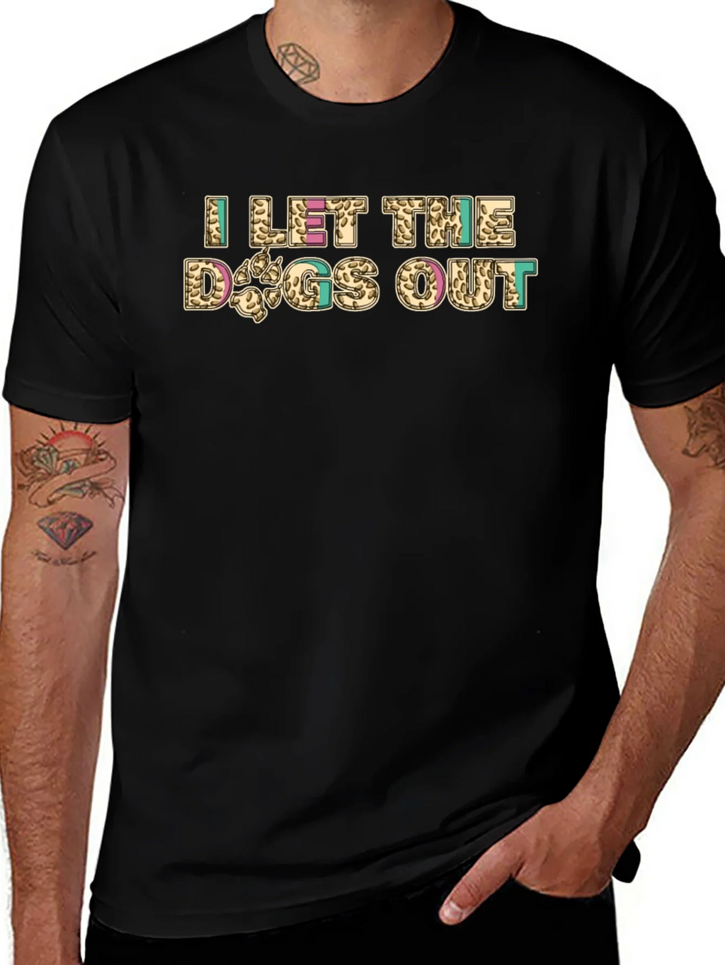 I Let The Dogs Out Novelty Graphic Tee product image 1