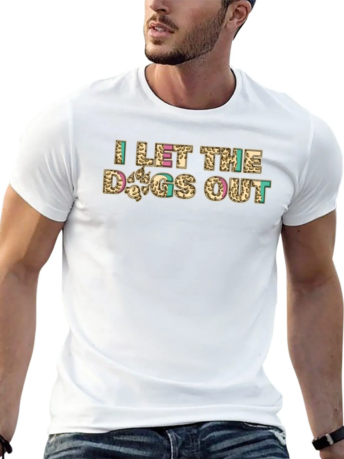I Let The Dogs Out Novelty Graphic Tee product image 12
