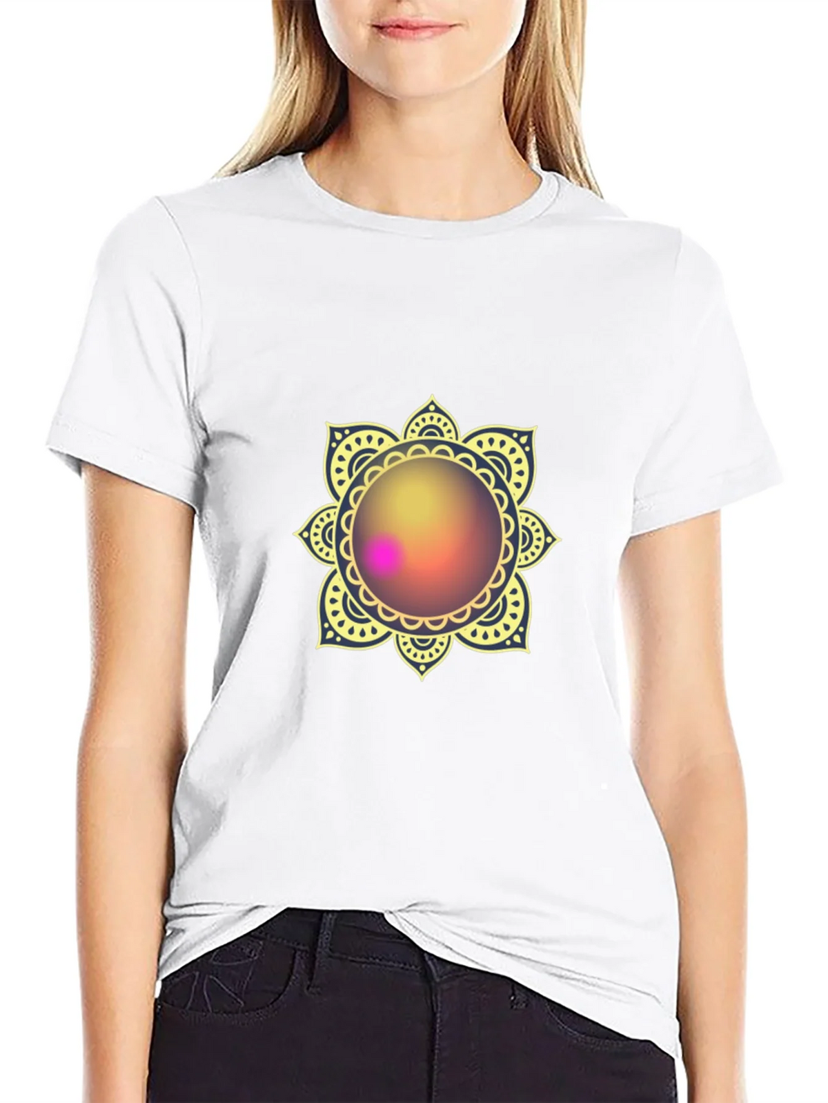 Mandala Print Black T-Shirt - Stylish & Comfortable product image 8