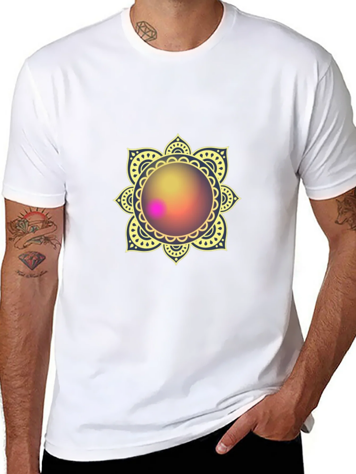 Mandala Print Black T-Shirt - Stylish & Comfortable product image 7